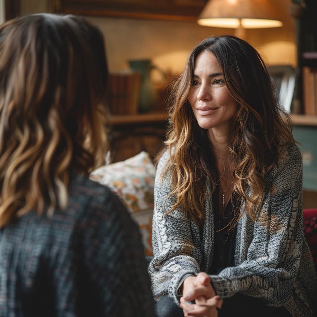 Woman in counseling session gaining insight into her thoughts and emotions, illustrating how psychotherapy helps in understanding and healing.